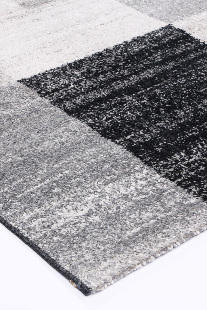 Layla Abstract Geometric Grey Rug - The Rugs