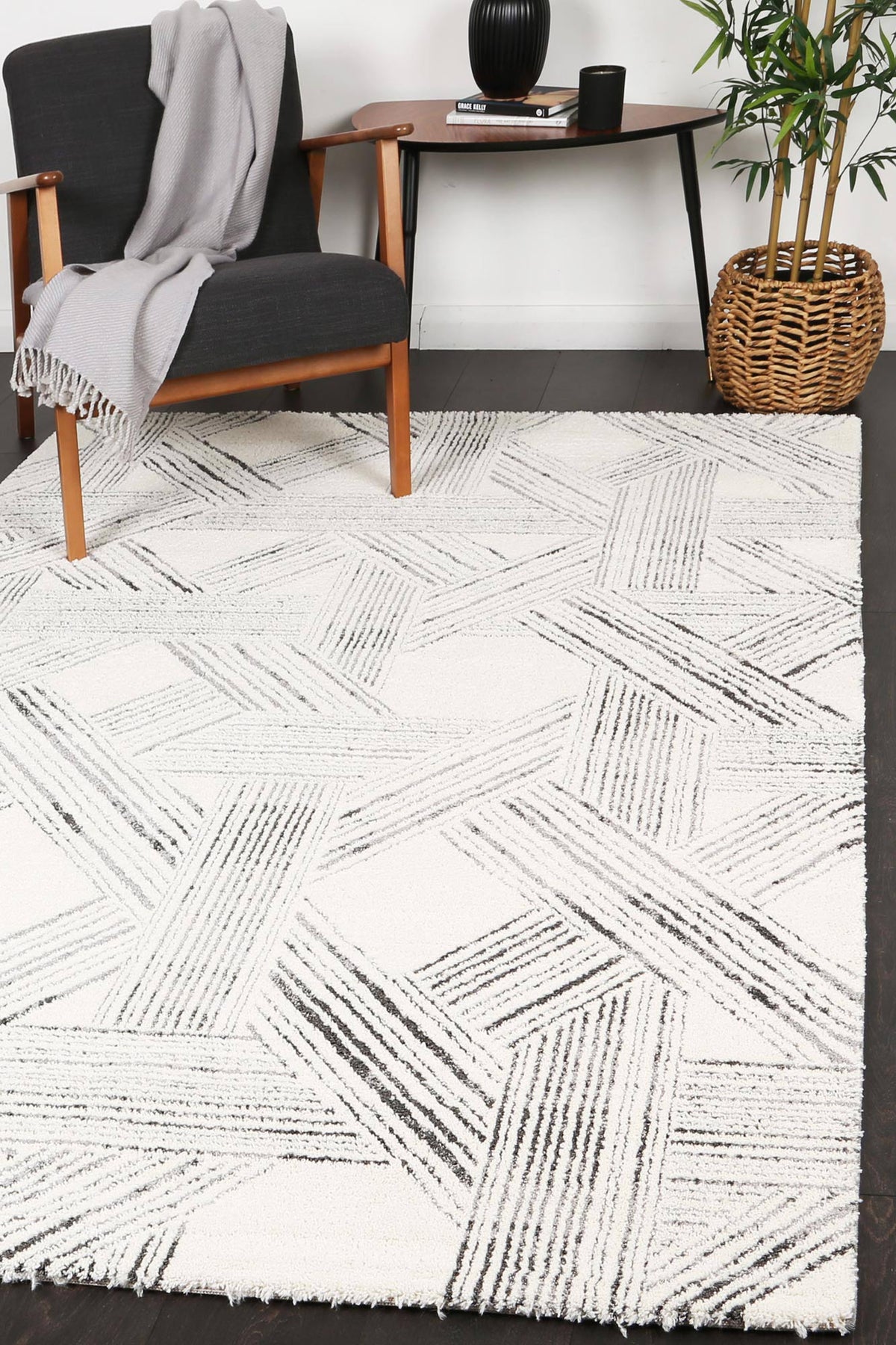 Bliss Light Grey Geometric Rug