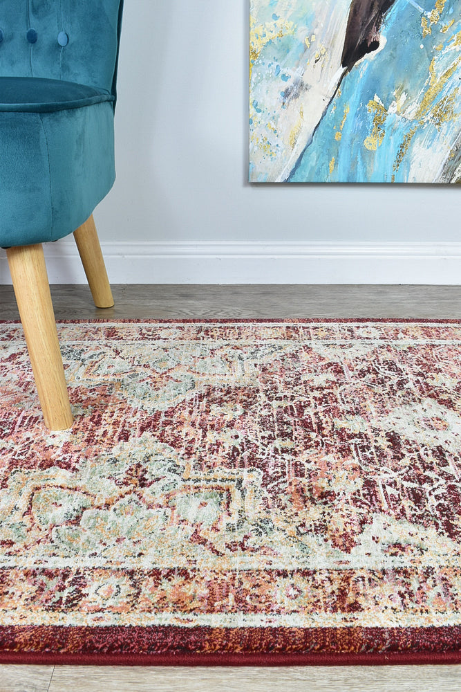 Zenith Red Green Ivory Traditional Rug, [cheapest rugs online], [au rugs], [rugs australia]