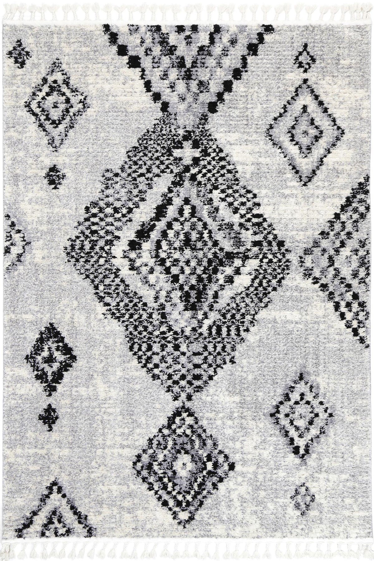 Cassandra Grey Boho Diamond Rug