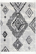 Cassandra Grey Boho Diamond Rug