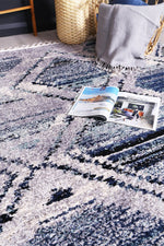 Cassandra Navy Blue Diamond Rug