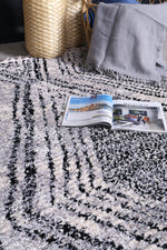 Cassandra Black White Geometric Rug