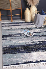 Cassandra Navy Blue Abstract Rug