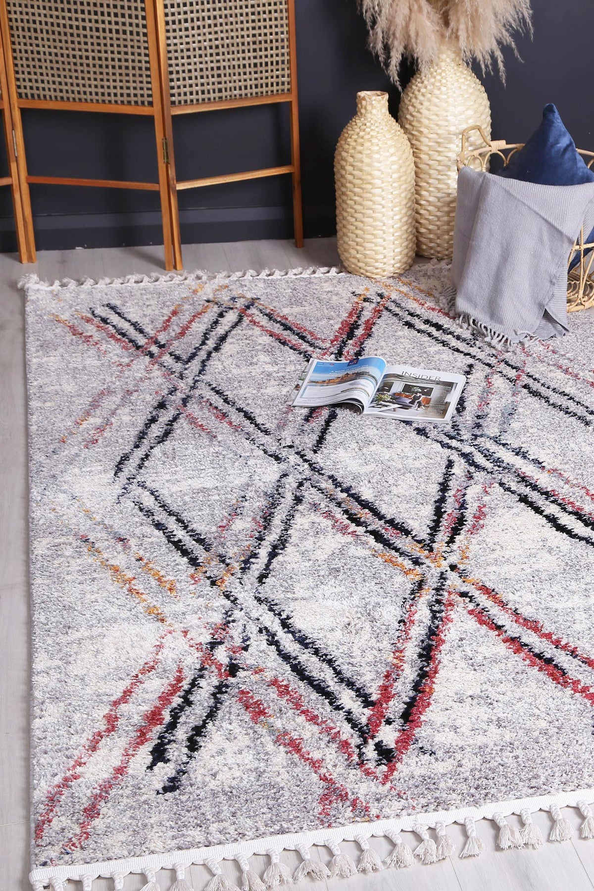 Cassandra Grey Muti Line Rug