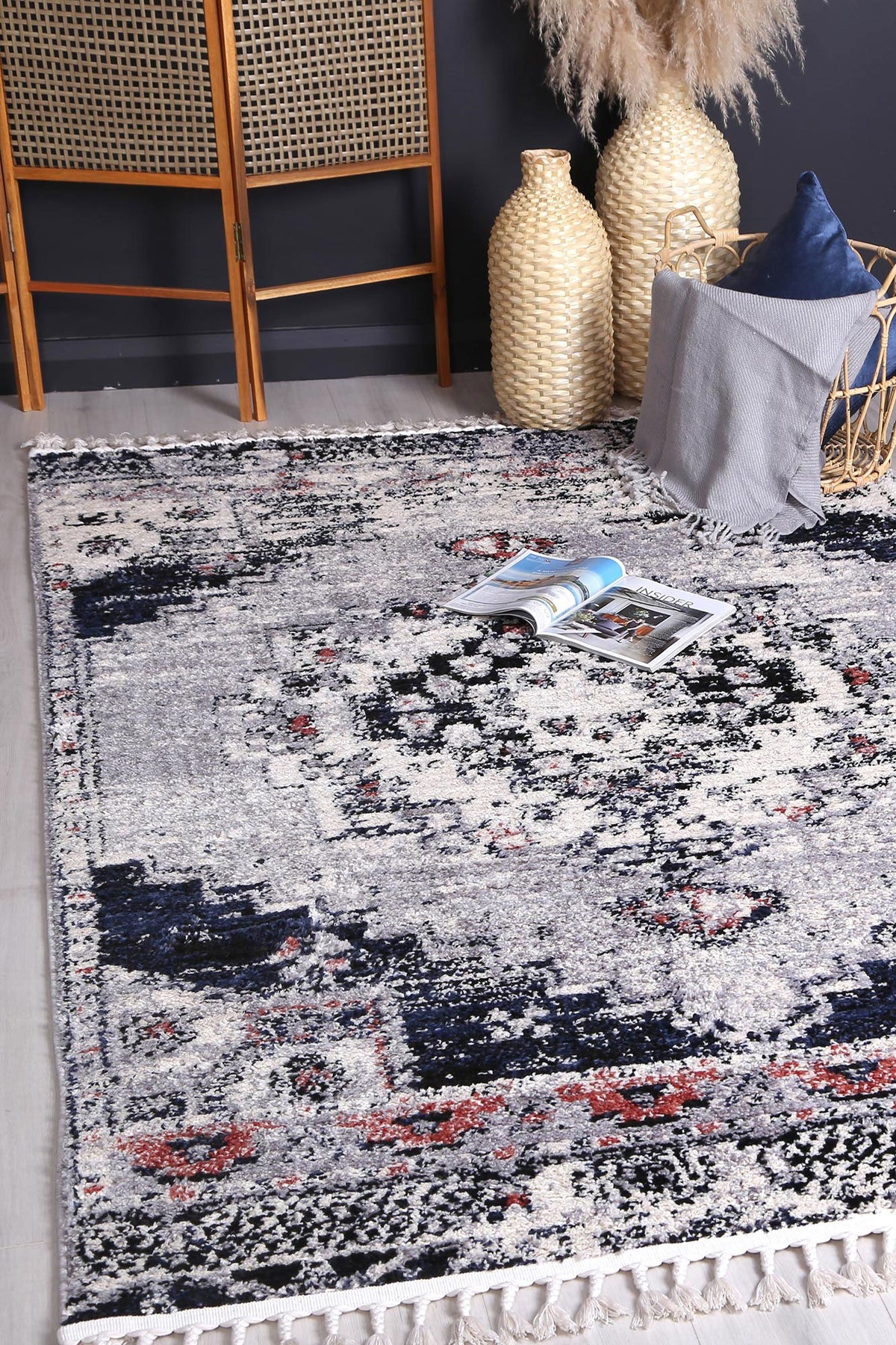 Cassandra Blue Grey Oriental Rug