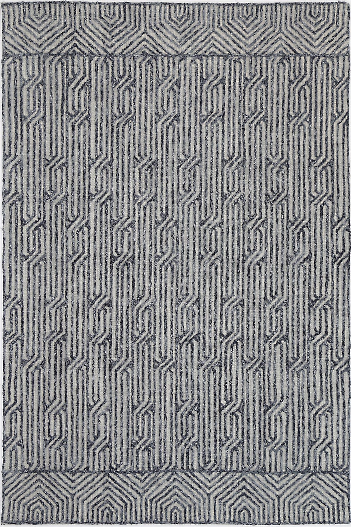 Hayes Tribal Black Light Grey Rug