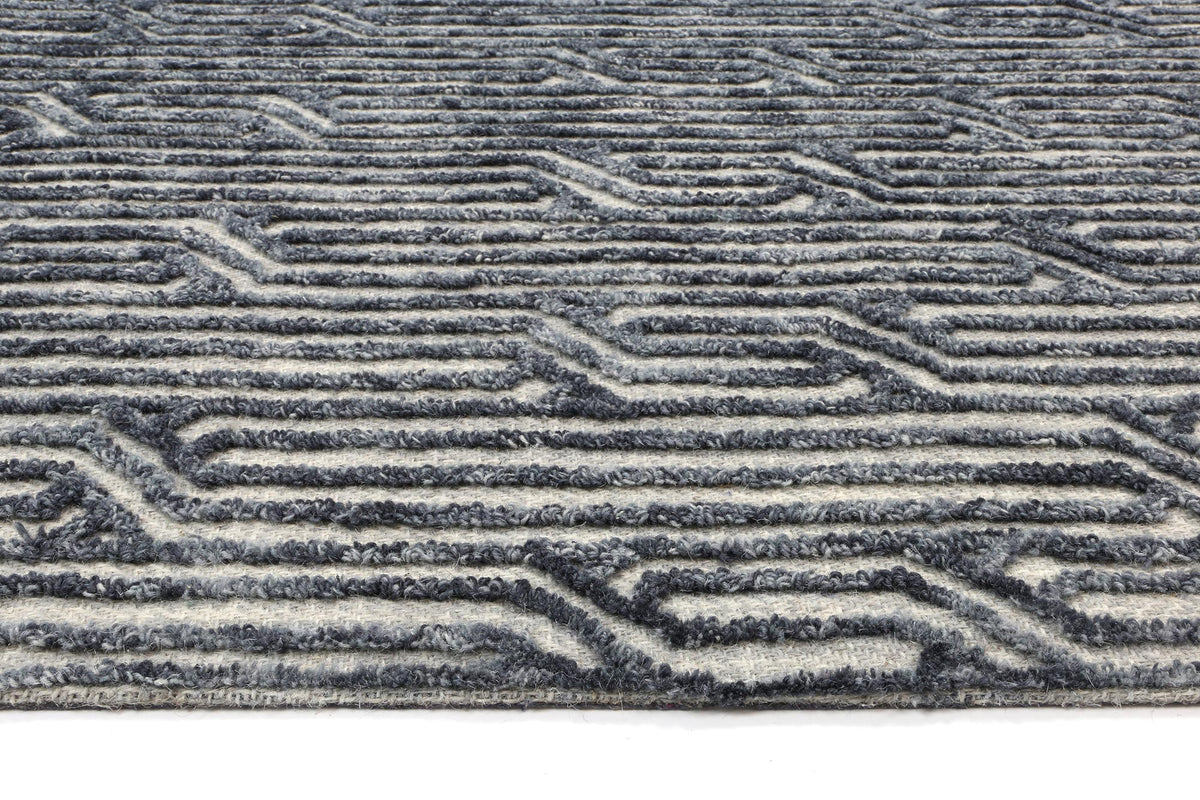 Hayes Tribal Black Light Grey Rug