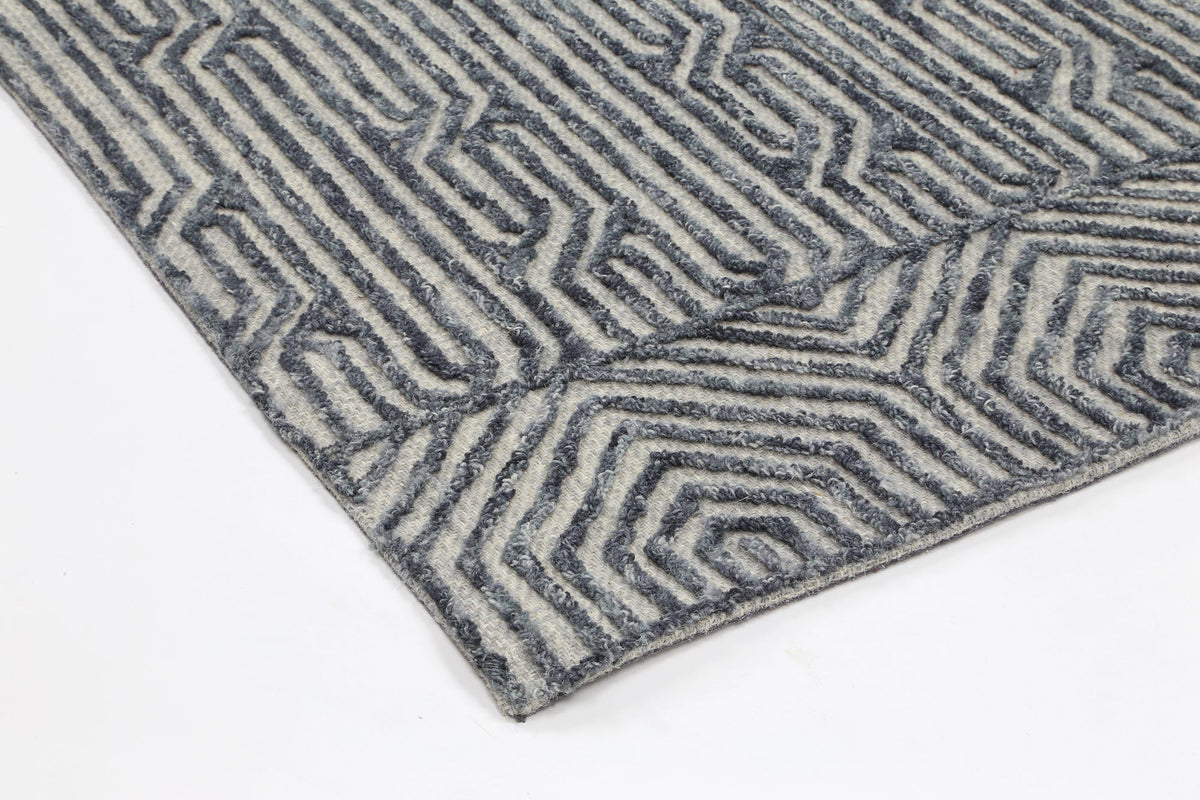 Hayes Tribal Black Light Grey Rug