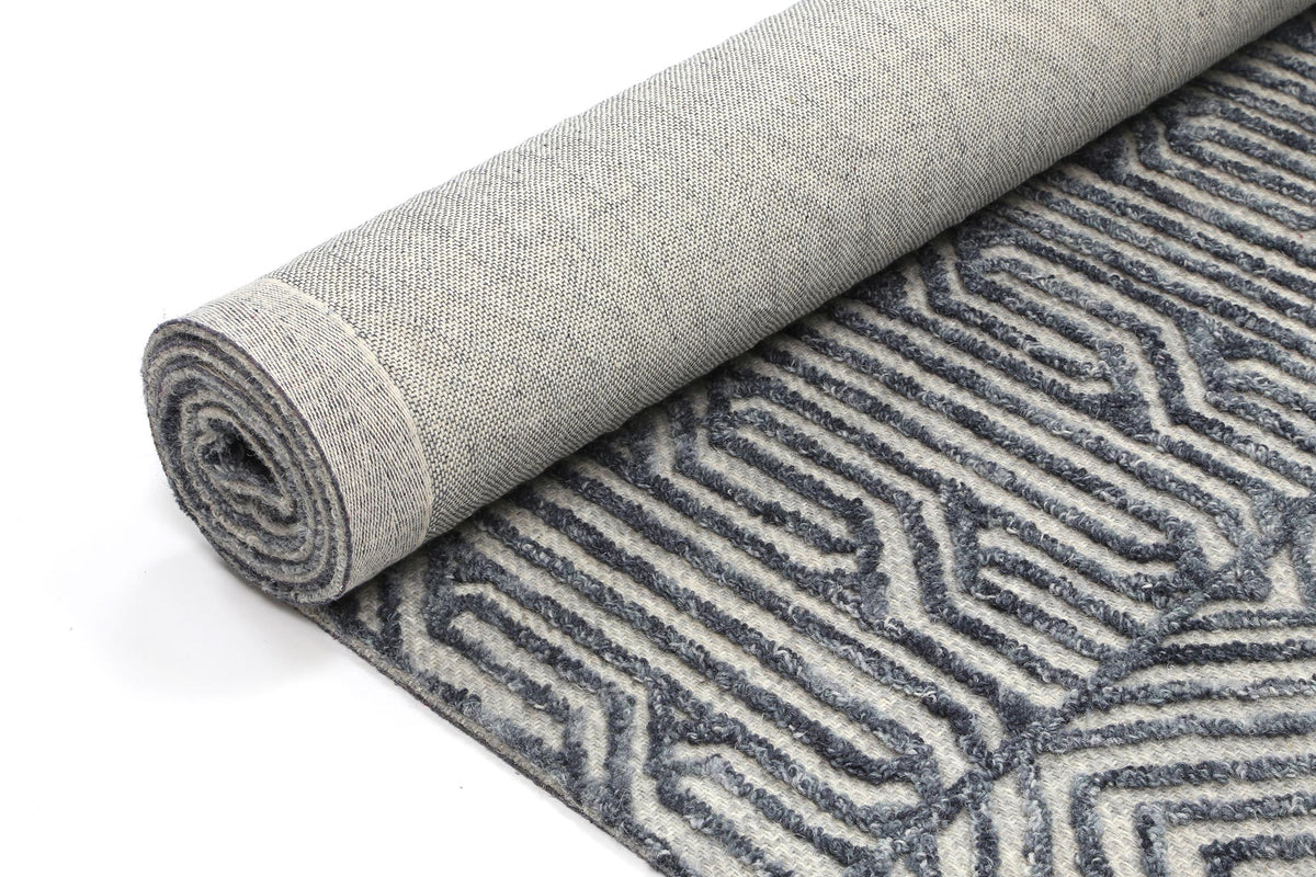 Hayes Tribal Black Light Grey Rug