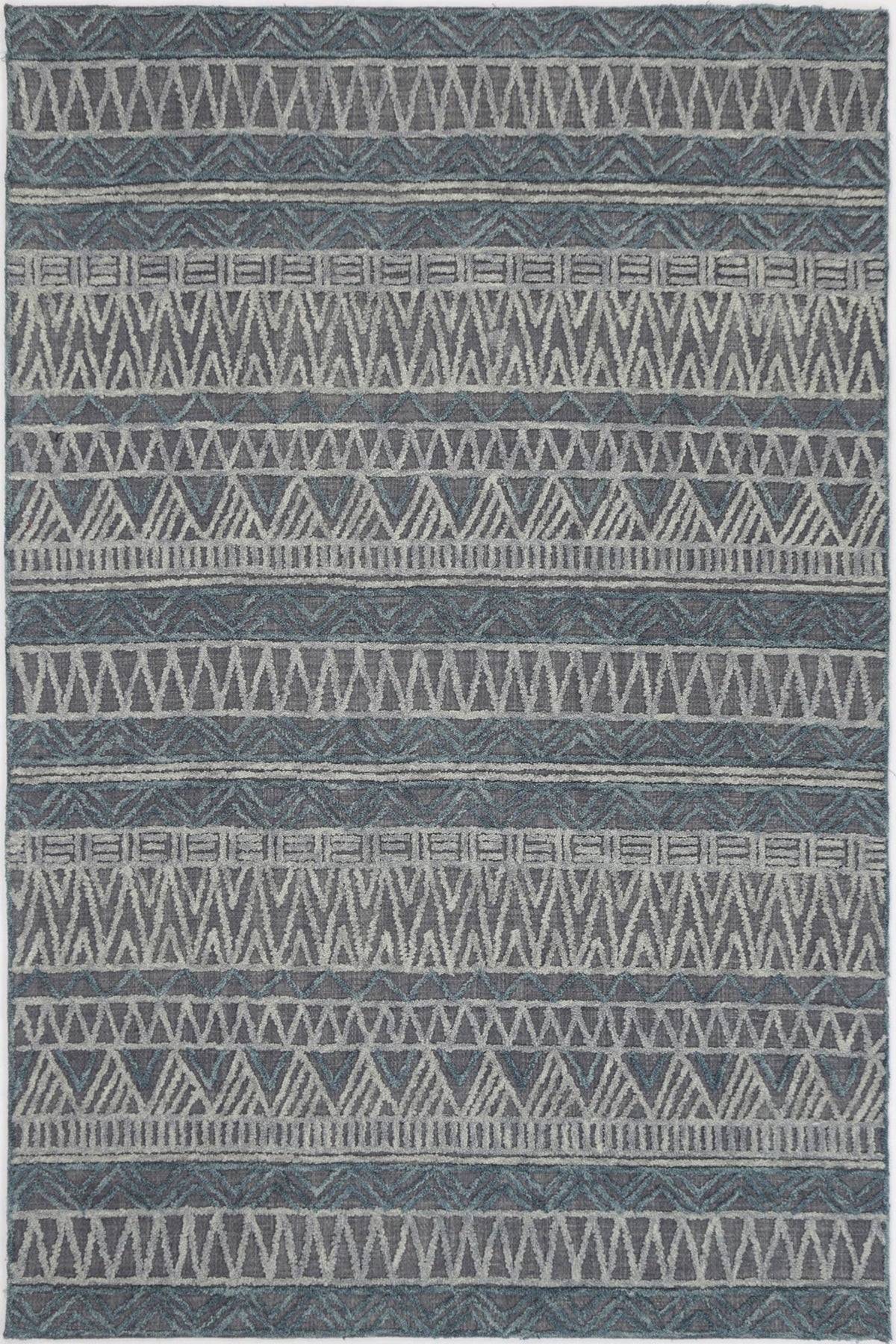 Hayes Tribal Dark Grey Teal Rug