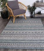 Hayes Tribal Dark Grey Teal Rug