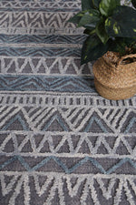 Hayes Tribal Dark Grey Teal Rug