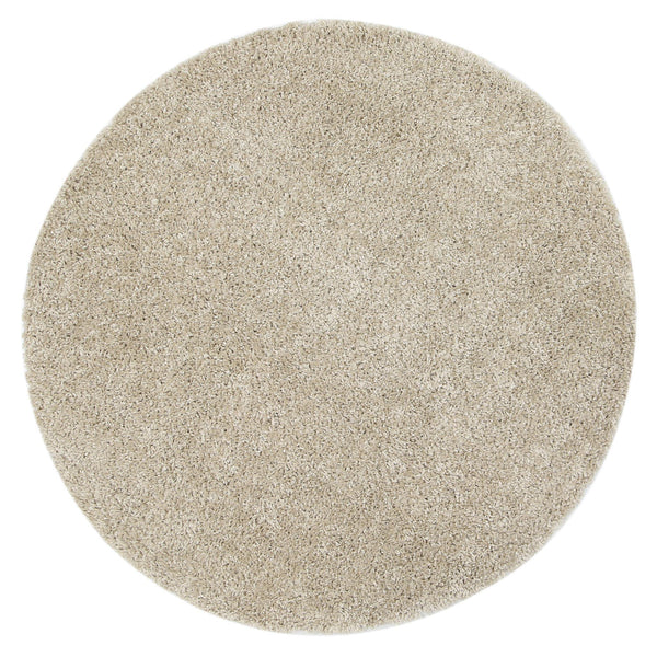 Danso Shaggy Beige Round Rug - The Rugs