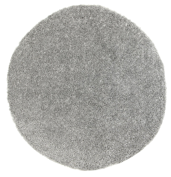 Danso Shaggy Silver Grey Round Rug - The Rugs