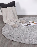 Danso Shaggy Silver Grey Round Rug - The Rugs