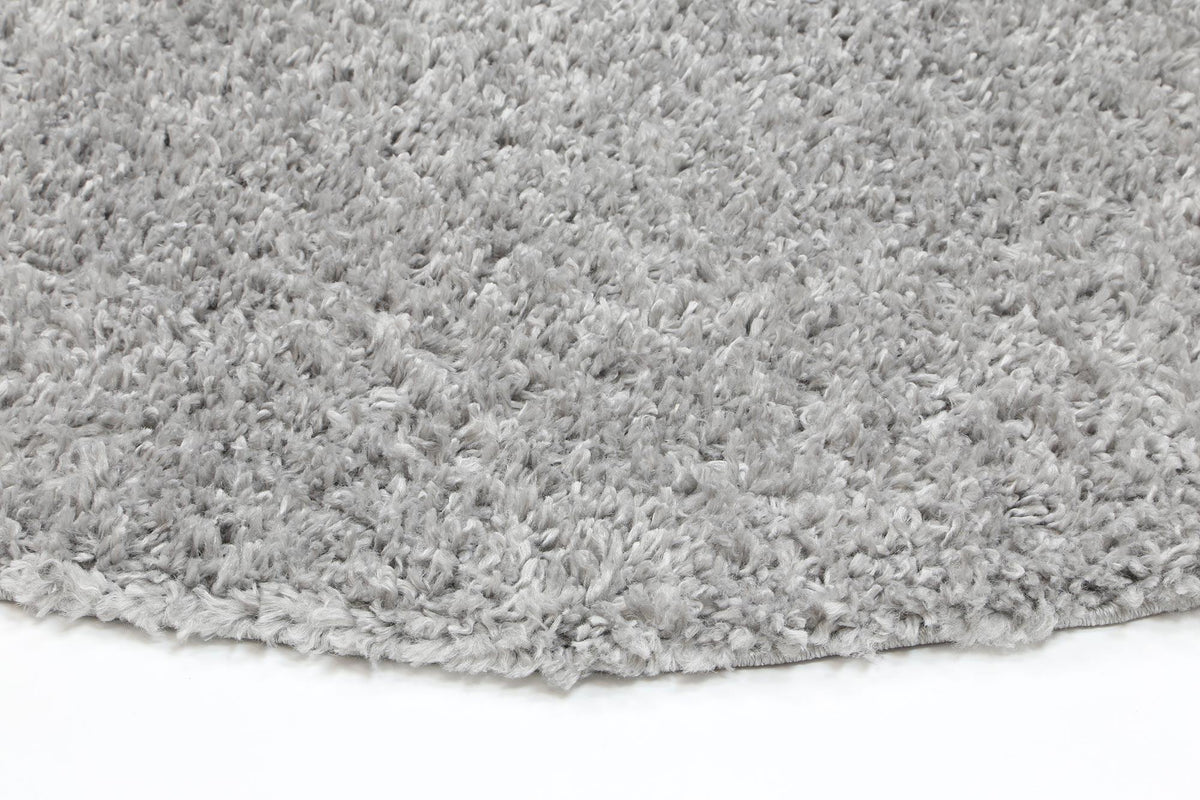 Danso Shaggy Silver Grey Round Rug - The Rugs