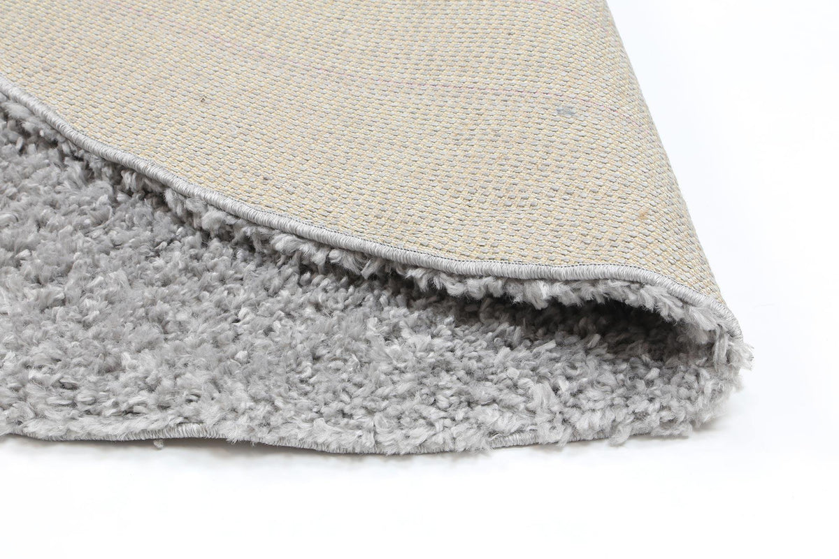 Danso Shaggy Silver Grey Round Rug - The Rugs