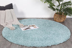 Danso Shaggy Turquoise Blue Round Rug - The Rugs