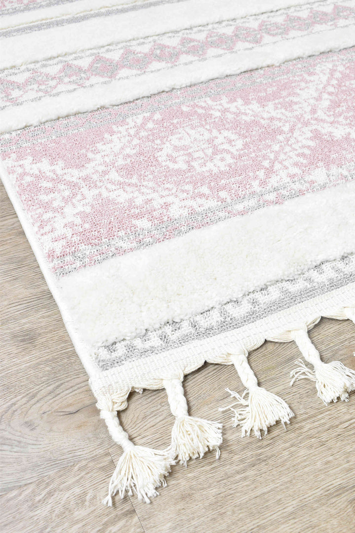 Gypsy Pink & Ivory Textured Tribal Rug, [cheapest rugs online], [au rugs], [rugs australia]