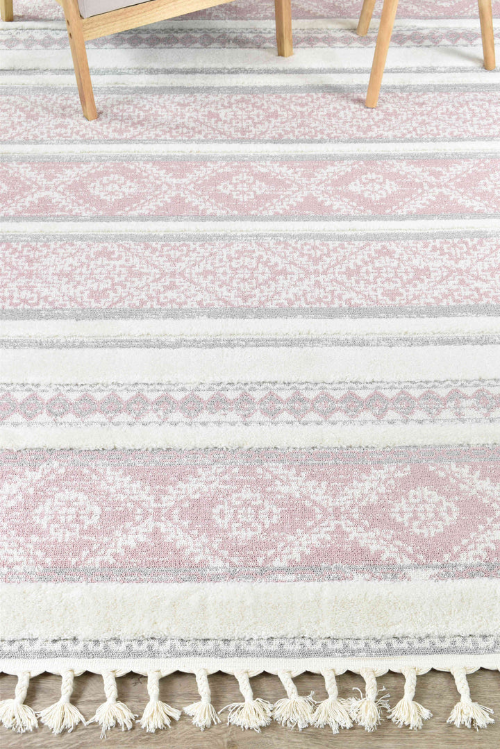 Gypsy Pink & Ivory Textured Tribal Rug, [cheapest rugs online], [au rugs], [rugs australia]