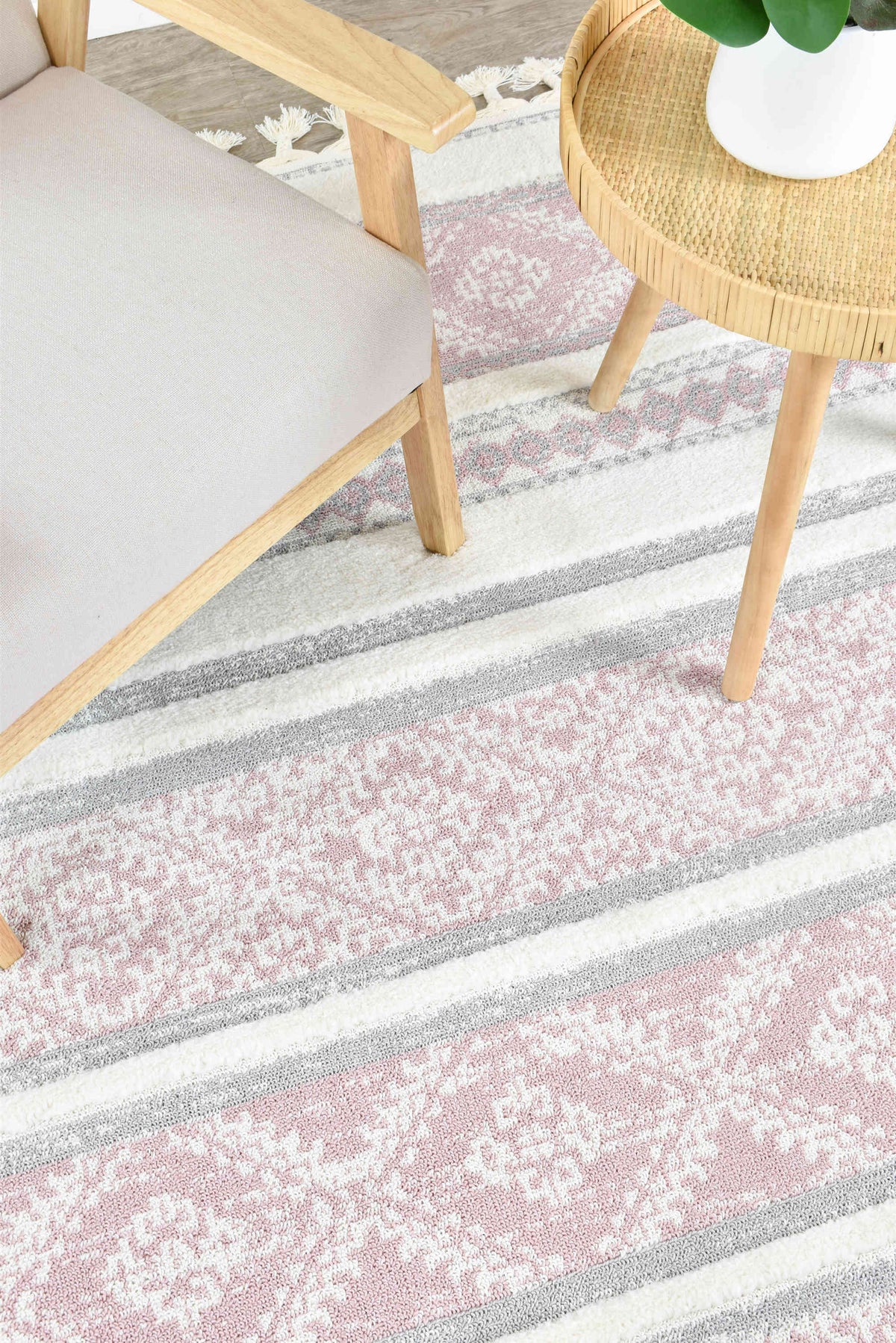 Gypsy Pink & Ivory Textured Tribal Rug, [cheapest rugs online], [au rugs], [rugs australia]