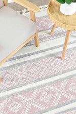 Gypsy Pink & Ivory Textured Tribal Rug, [cheapest rugs online], [au rugs], [rugs australia]
