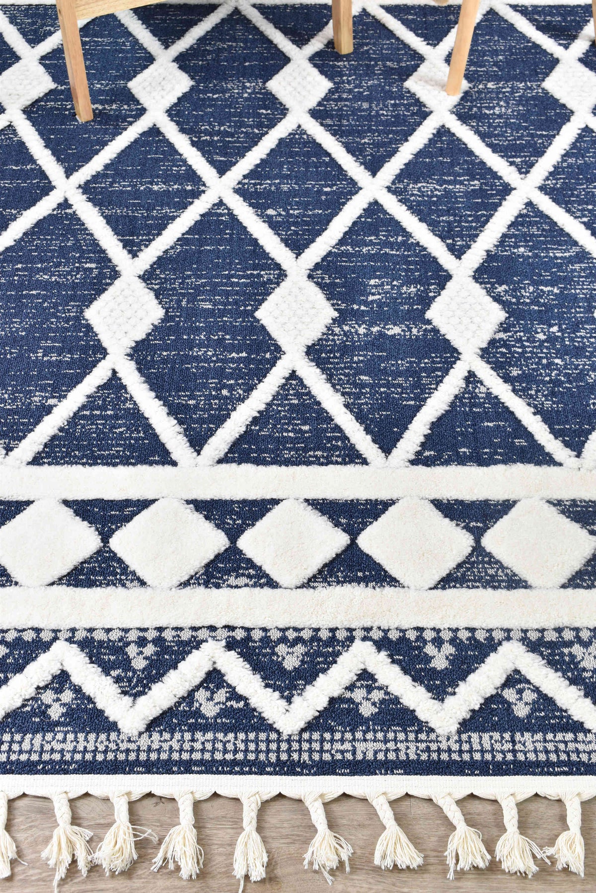 Gypsy Navy & Ivory Textured Tribal Rug, [cheapest rugs online], [au rugs], [rugs australia]
