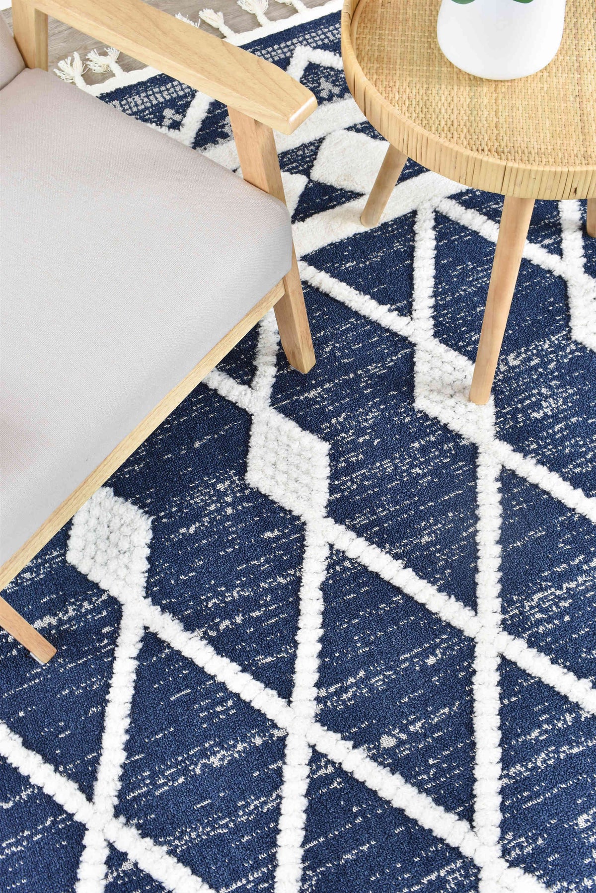 Gypsy Navy & Ivory Textured Tribal Rug, [cheapest rugs online], [au rugs], [rugs australia]