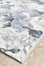 Zenith Blue Silver Grey Floral Runner Rug, [cheapest rugs online], [au rugs], [rugs australia]