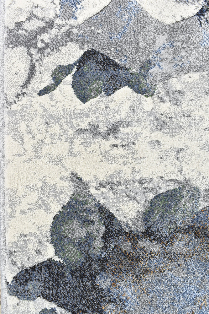 Zenith Blue Silver Grey Floral Runner Rug, [cheapest rugs online], [au rugs], [rugs australia]