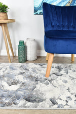 Zenith Blue Silver Grey Floral Runner Rug, [cheapest rugs online], [au rugs], [rugs australia]