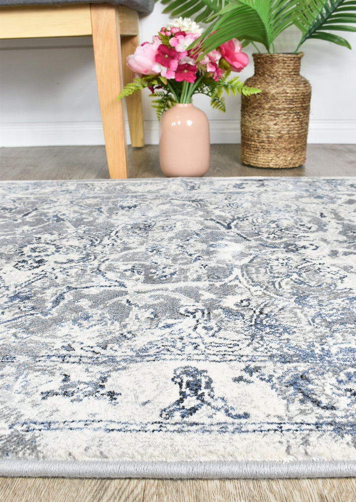 Zenith Silver Grey Blue Transitional Runner Rug, [cheapest rugs online], [au rugs], [rugs australia]