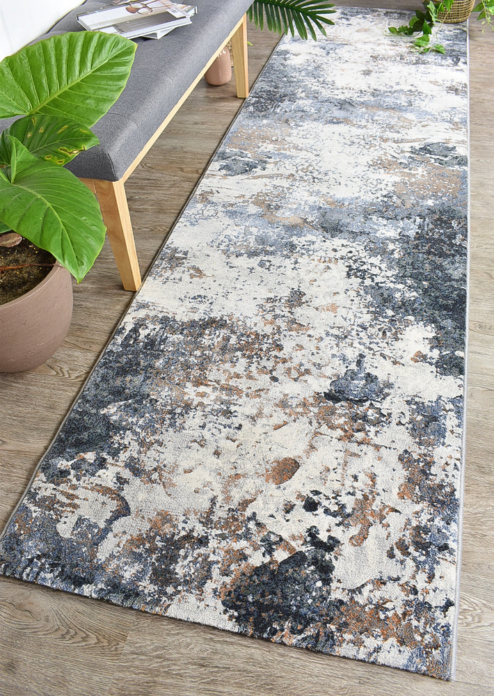 Zenith Silver Grey Blue Abstract Runner Rug, [cheapest rugs online], [au rugs], [rugs australia]