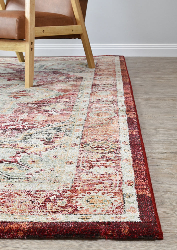 Zenith Red Green Ivory Traditional Rug, [cheapest rugs online], [au rugs], [rugs australia]