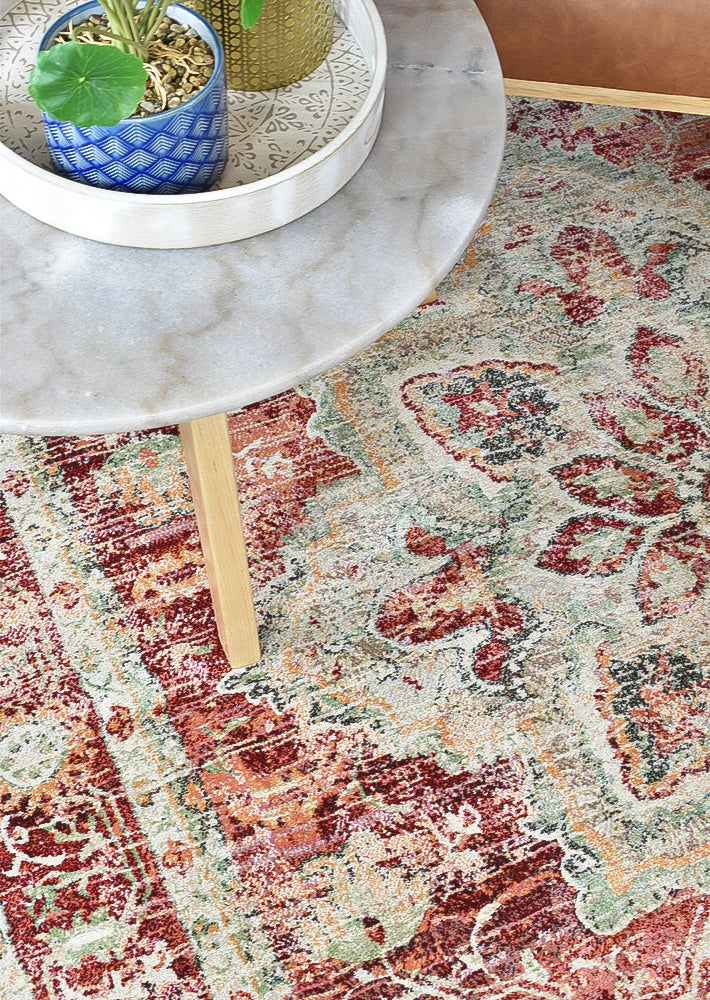 Zenith Red Green Ivory Traditional Rug, [cheapest rugs online], [au rugs], [rugs australia]