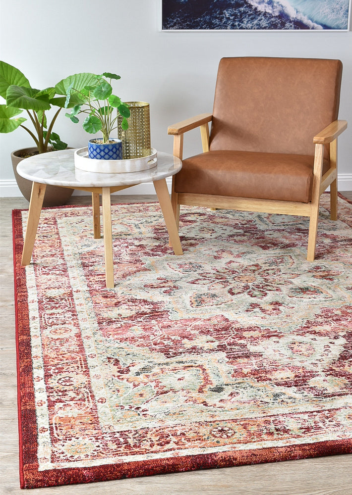 Zenith Red Green Ivory Traditional Rug, [cheapest rugs online], [au rugs], [rugs australia]