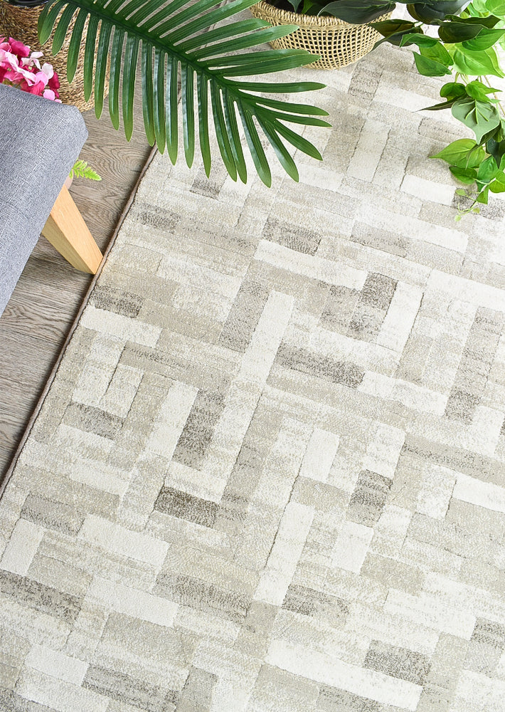 Zenith Cream Neutral Beige Patchwork Runner Rug, [cheapest rugs online], [au rugs], [rugs australia]