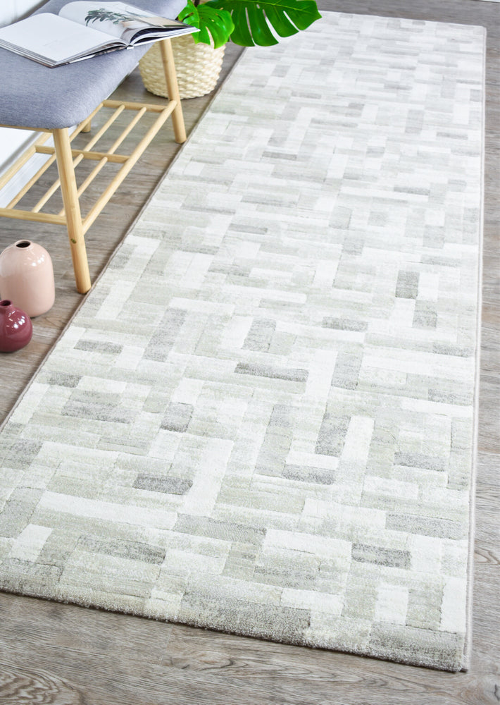 Zenith Cream Neutral Beige Patchwork Runner Rug, [cheapest rugs online], [au rugs], [rugs australia]