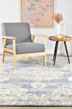 Ocean Breeze Dark Blue Transitional Grace Rug, [cheapest rugs online], [au rugs], [rugs australia]
