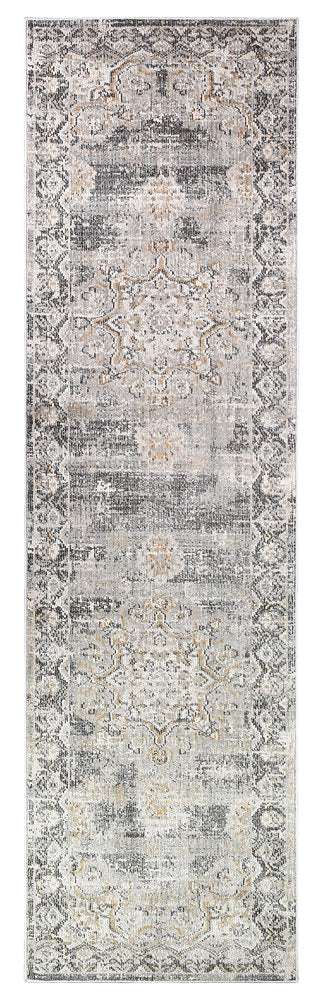 Ocean Breeze Light Grey Transitional Heritage Runner Rug, [cheapest rugs online], [au rugs], [rugs australia]