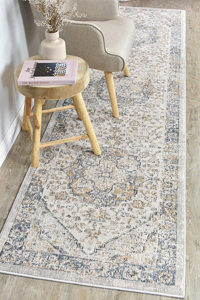 Ocean Breeze Blue Grey Transitional Heritage Runner Rug, [cheapest rugs online], [au rugs], [rugs australia]