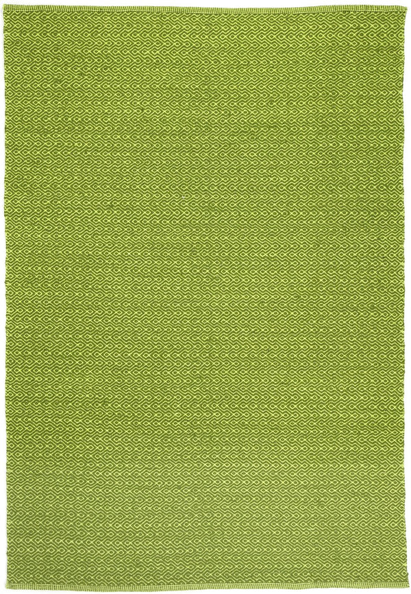 Myra Natural Wool Bright Green Diamond Rug