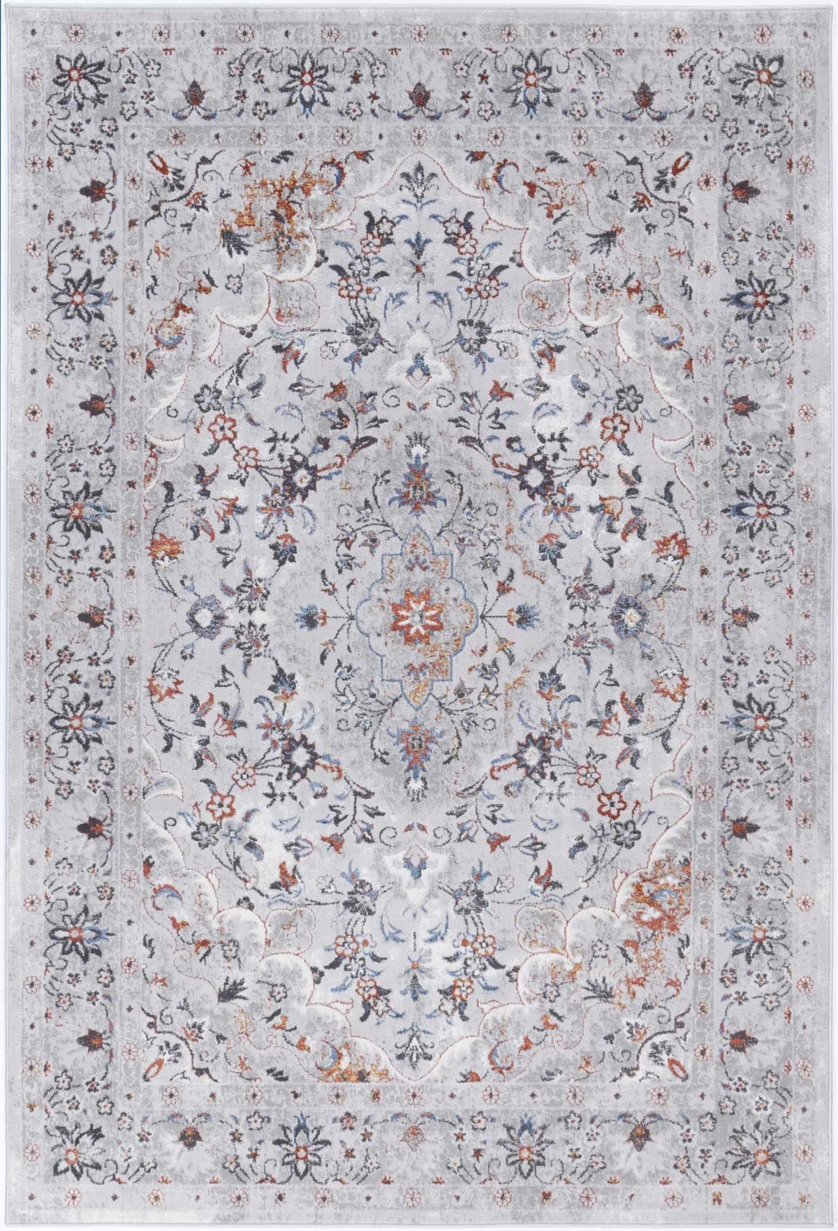Drift Multi Grey Floral Traditional Rug - The Rugs