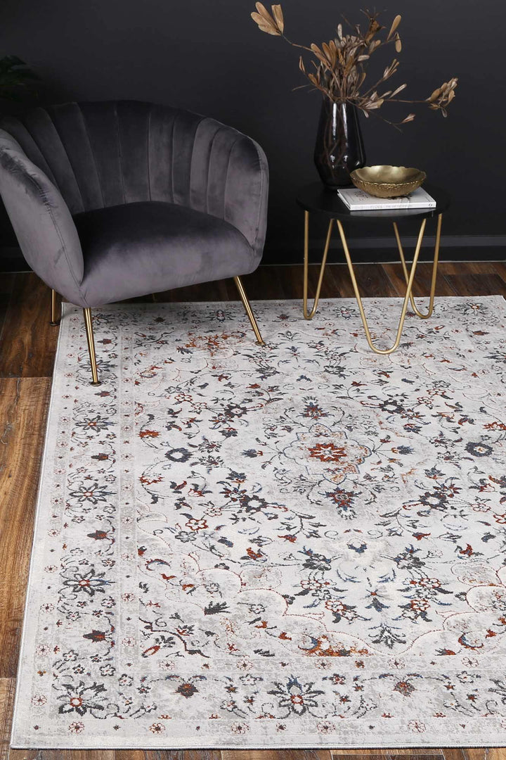 Drift Multi Grey Floral Traditional Rug - The Rugs