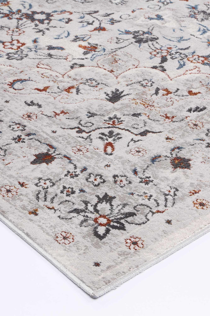 Drift Multi Grey Floral Traditional Rug - The Rugs