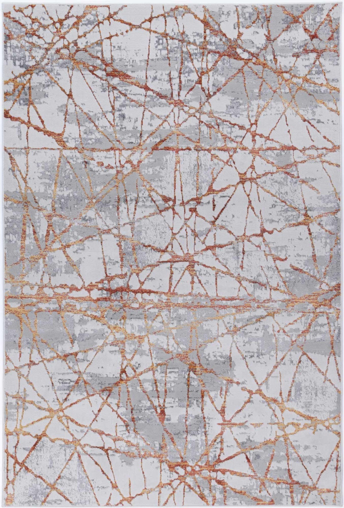 Drift Geometric Grey Rust Rug - The Rugs