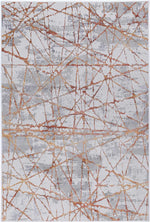 Drift Geometric Grey Rust Rug - The Rugs