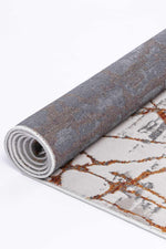 Drift Geometric Grey Rust Rug - The Rugs