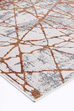 Drift Geometric Grey Rust Rug - The Rugs